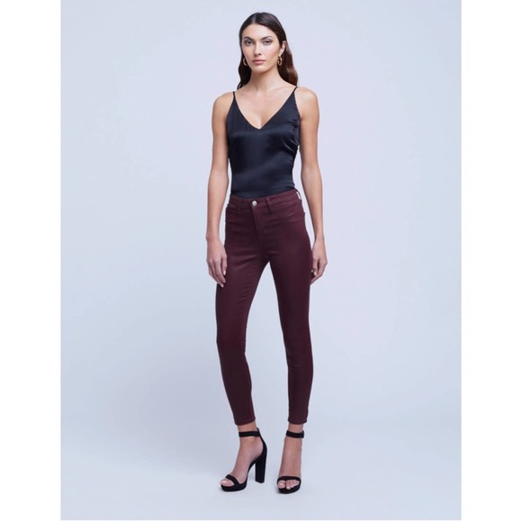 L'AGENCE Denim - L’AGENCE Women Dark Wine Margot Coated Jeans Size 27